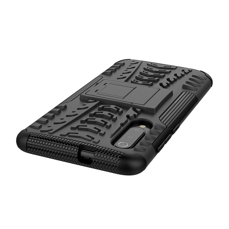 For Xiaomi Mi 9 Cool Tyre Kickstand PC + TPU Hybrid Phone Casing - Black-7