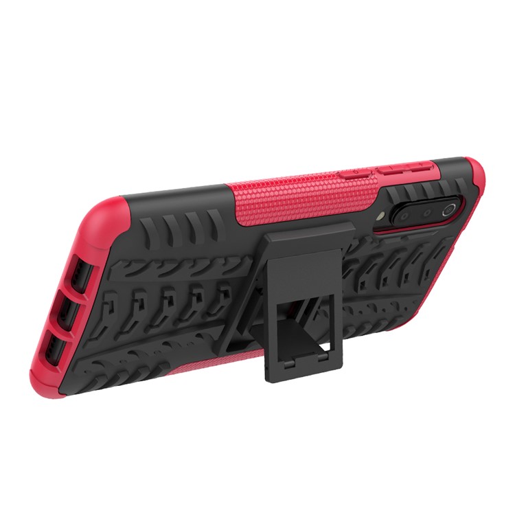 For Xiaomi Mi 9 Cool Tyre Kickstand PC + TPU Hybrid Phone Casing - Rose-5