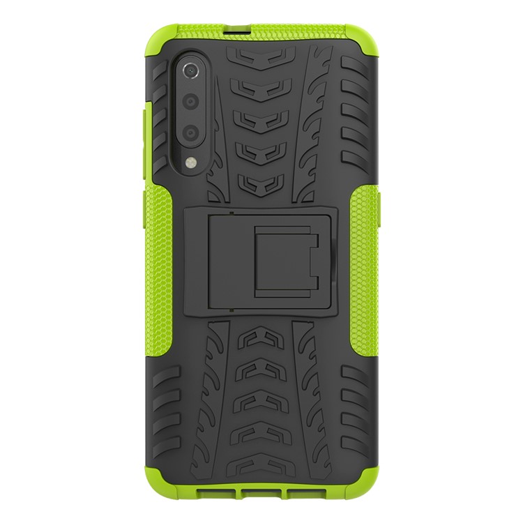 For Xiaomi Mi 9 Cool Tyre Kickstand PC + TPU Hybrid Phone Casing - Green-3