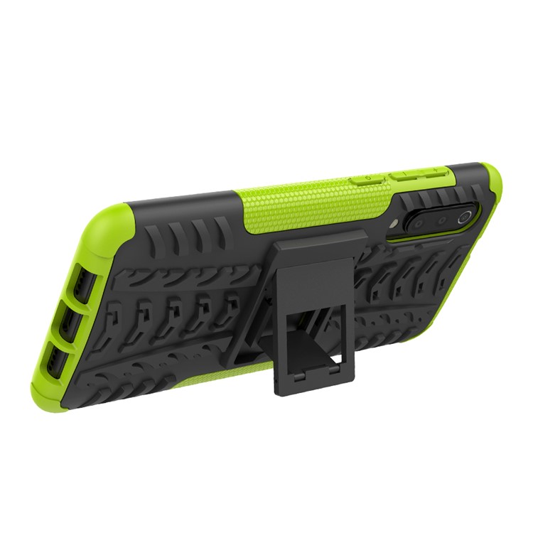 For Xiaomi Mi 9 Cool Tyre Kickstand PC + TPU Hybrid Phone Casing - Green-6