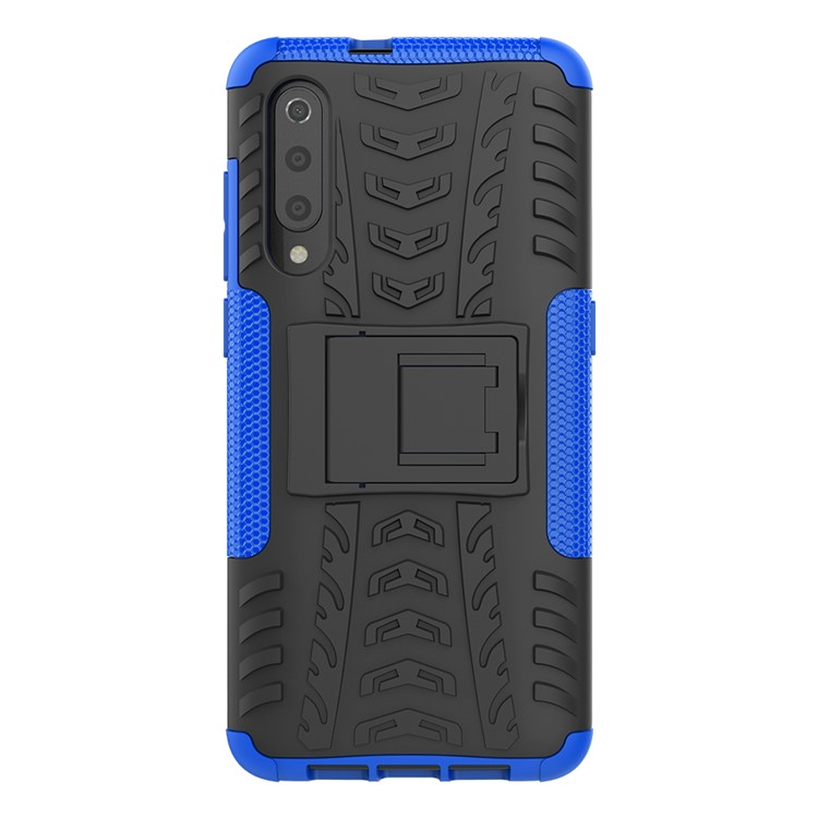 For Xiaomi Mi 9 Cool Tyre Kickstand PC + TPU Hybrid Phone Casing - Blue-4