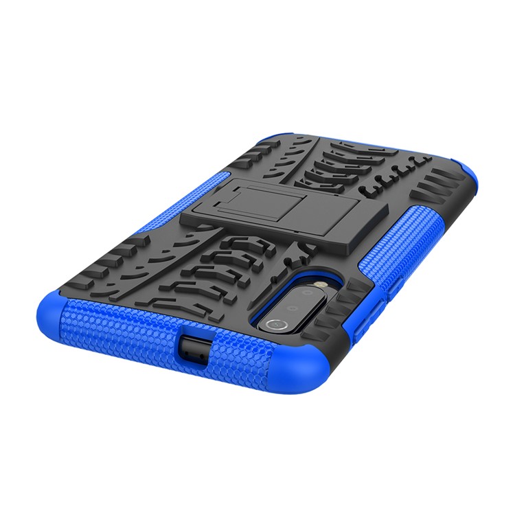 For Xiaomi Mi 9 Cool Tyre Kickstand PC + TPU Hybrid Phone Casing - Blue-8