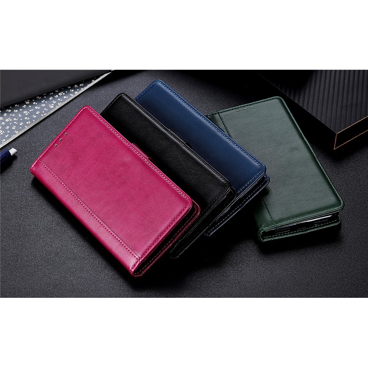 PU Leather Wallet Stand Case Cover for Xiaomi Redmi 7 - Wine Red-12