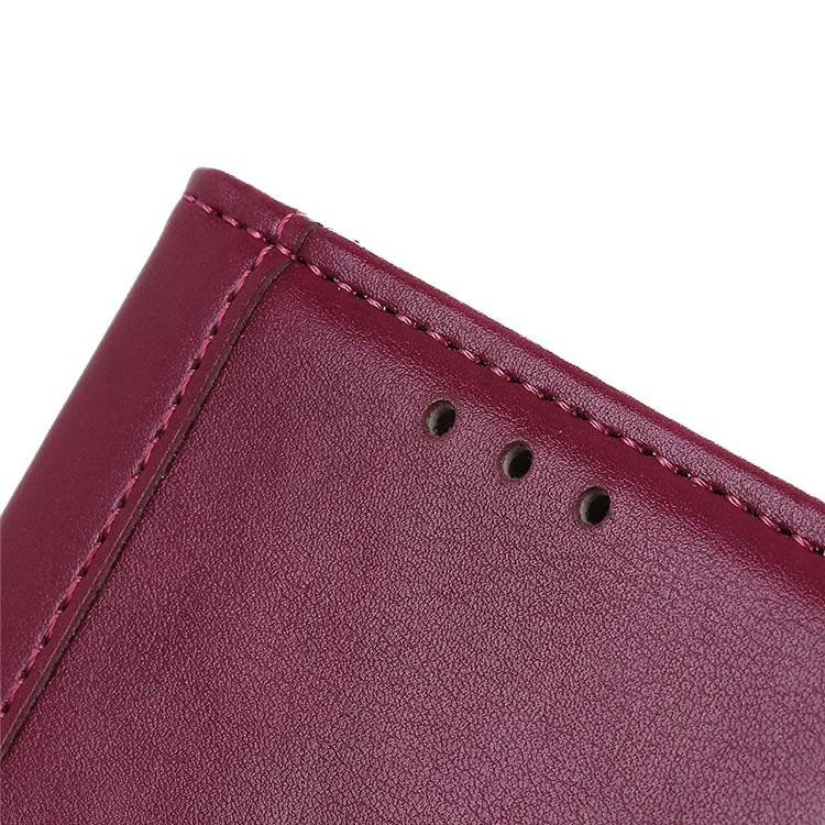 PU Leather Wallet Stand Case Cover for Xiaomi Redmi 7 - Wine Red-5