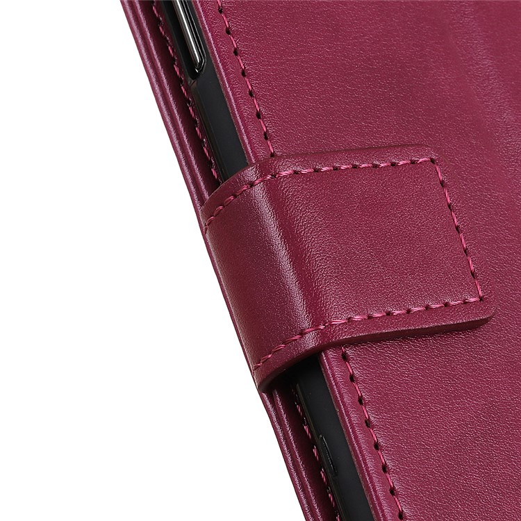 PU Leather Wallet Stand Case Cover for Xiaomi Redmi 7 - Wine Red-6