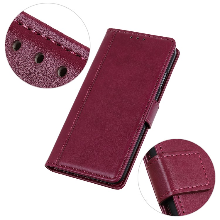 PU Leather Wallet Stand Case Cover for Xiaomi Redmi 7 - Wine Red-8