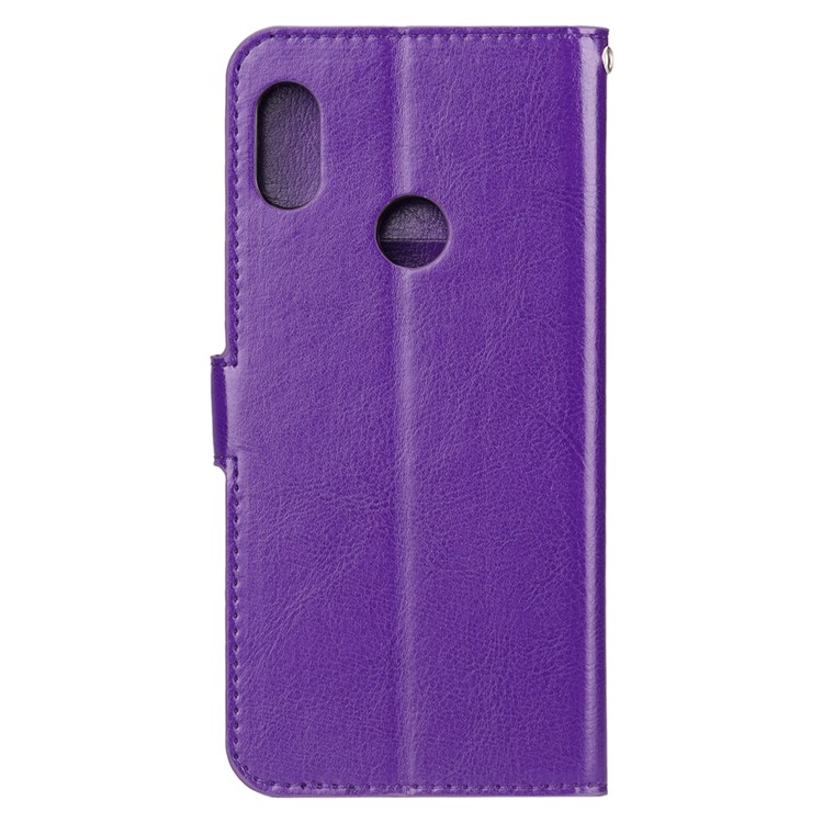 Crazy Horse Leather Wallet Case for Xiaomi Redmi Note 7S / Note 7 / Note 7 Pro (India) - Purple-2