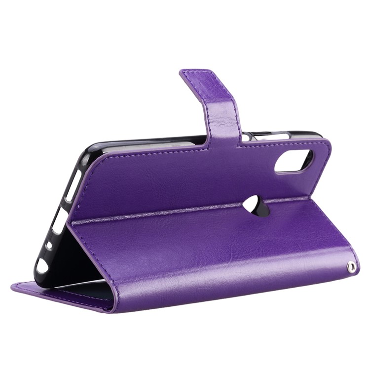 Crazy Horse Leather Wallet Case for Xiaomi Redmi Note 7S / Note 7 / Note 7 Pro (India) - Purple-5