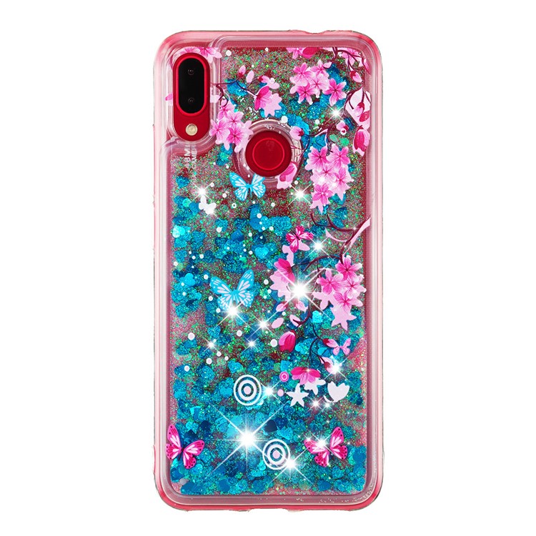 Dynamic Glitter Powder Sequins TPU Case for Xiaomi Redmi Note 7S / Note 7 / Note 7 Pro (India) - Butterfly and Plum Blossom-2