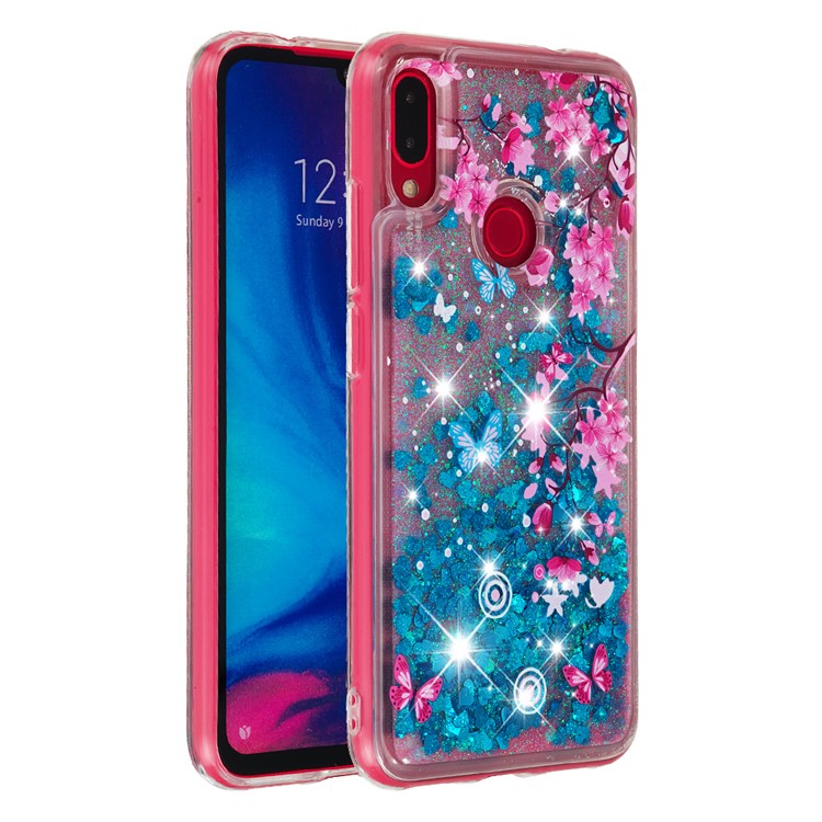 Dynamic Glitter Powder Sequins TPU Case for Xiaomi Redmi Note 7S / Note 7 / Note 7 Pro (India) - Butterfly and Plum Blossom-6