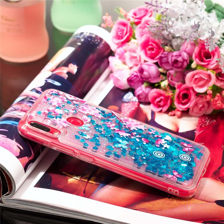 Dynamic Glitter Powder Sequins TPU Case for Xiaomi Redmi Note 7S / Note 7 / Note 7 Pro (India) - Butterfly and Plum Blossom-7