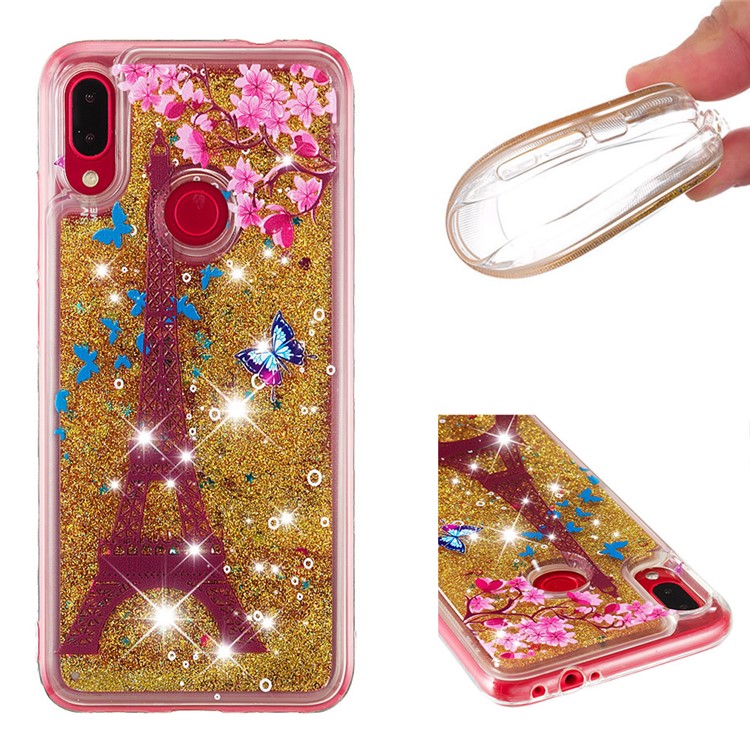 Dynamic Glitter Powder Sequins TPU Case for Xiaomi Redmi Note 7S / Note 7 / Note 7 Pro (India) - Eiffel Tower-1