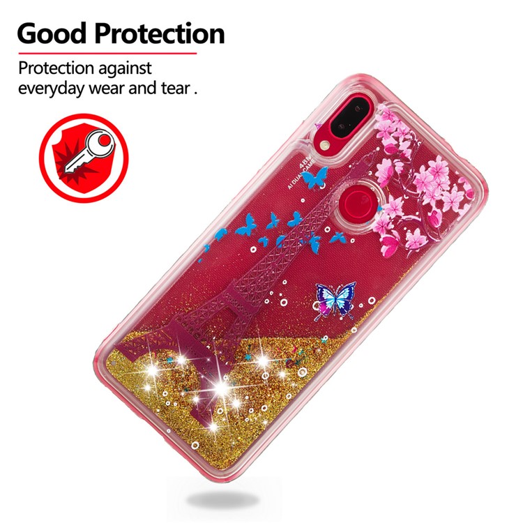 Dynamic Glitter Powder Sequins TPU Case for Xiaomi Redmi Note 7S / Note 7 / Note 7 Pro (India) - Eiffel Tower-3