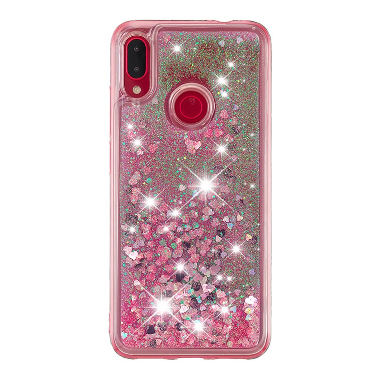 Glitter Powder Quicksand Shockproof TPU Gel Casing for Xiaomi Redmi Note 7 / Note 7 Pro (India) - Red-2