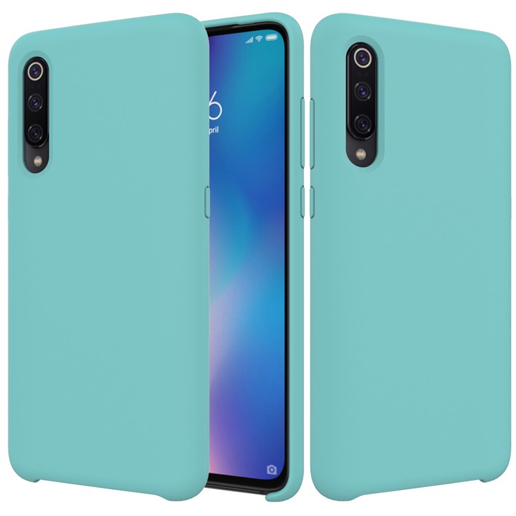 Liquid Silicone Mobile Phone Cover for Xiaomi Mi 9 - Cyan-1
