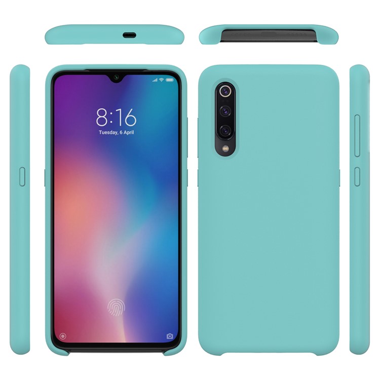 Liquid Silicone Mobile Phone Cover for Xiaomi Mi 9 - Cyan-5