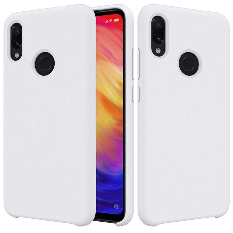 Invólucro De Telefone Móvel De Silicone Macio Líquido Para Xiaomi Redmi Note 7 / Nota 7 Pro (índia) - Branco-1
