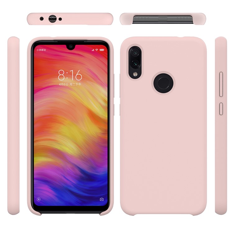 Invólucro De Telefone Móvel De Silicone Macio Líquido Para Xiaomi Redmi Note 7 / Nota 7 Pro (índia) - Rosa-5