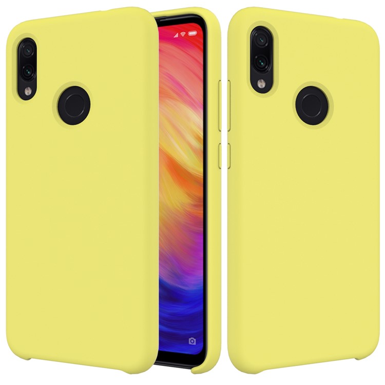 Soft Liquid Silicone Mobile Phone Casing for Xiaomi Redmi Note 7S / Note 7 / Note 7 Pro (India) - Yellow-1