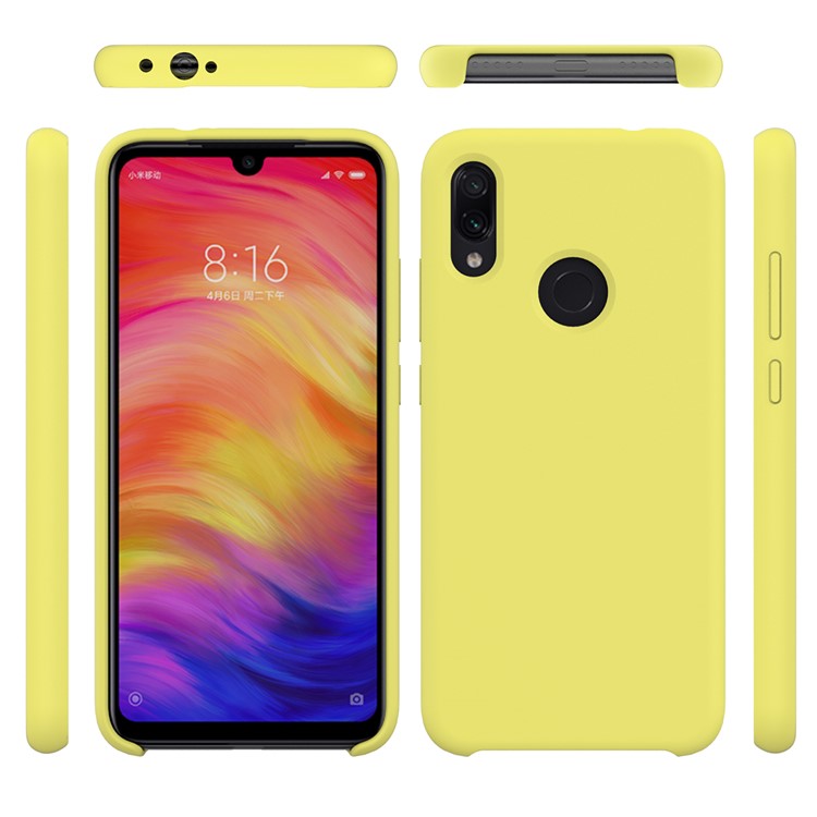 Soft Liquid Silicone Mobile Phone Casing for Xiaomi Redmi Note 7S / Note 7 / Note 7 Pro (India) - Yellow-5