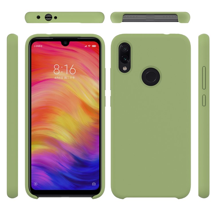 Soft Liquid Silicone Mobile Phone Casing for Xiaomi Redmi Note 7S / Note 7 / Note 7 Pro (India) - Green-5