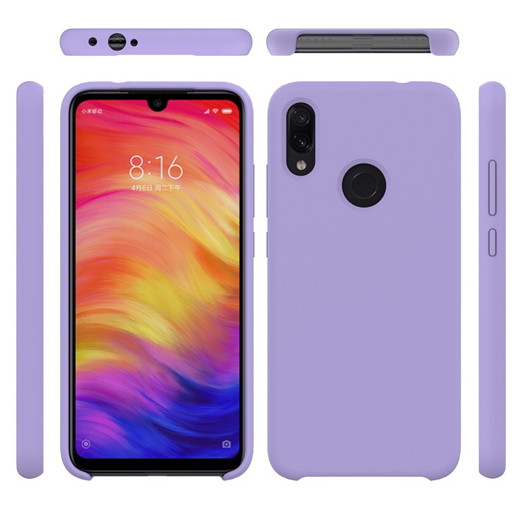 Soft Liquid Silicone Mobile Phone Casing for Xiaomi Redmi Note 7S / Note 7 / Note 7 Pro (India) - Purple-5