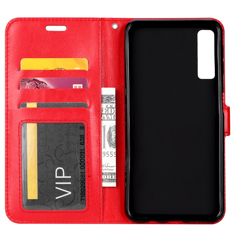 Crazy Horse Texture Wallet Leather Cover with Stand for Xiaomi Mi 9 - Red-2
