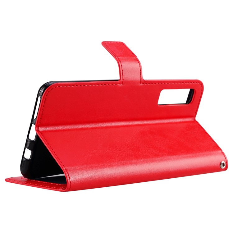 Crazy Horse Texture Wallet Leather Cover with Stand for Xiaomi Mi 9 - Red-5