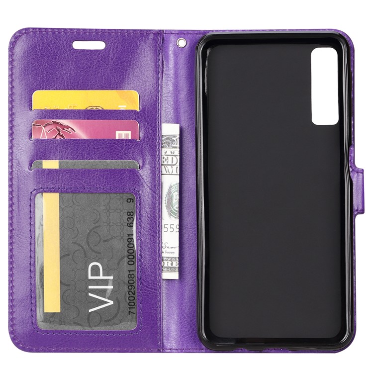 Crazy Horse Texture Wallet Leather Cover with Stand for Xiaomi Mi 9 - Purple-4