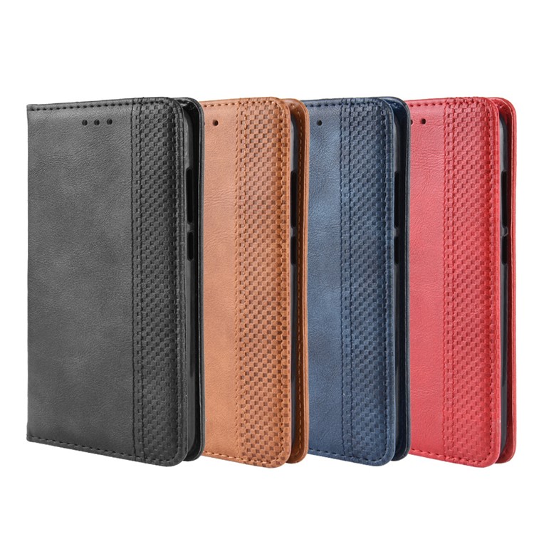 Cáscara De Cuero Auto Absorbida Estilo Vintage Para Xiaomi Redmi 7 - Negro-10