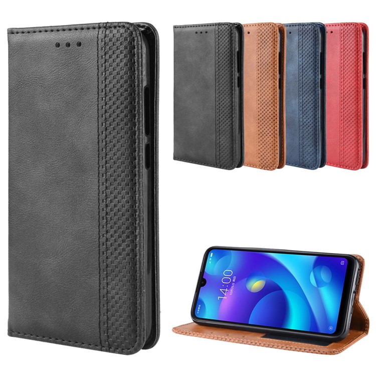 Cáscara De Cuero Auto Absorbida Estilo Vintage Para Xiaomi Redmi 7 - Negro-11