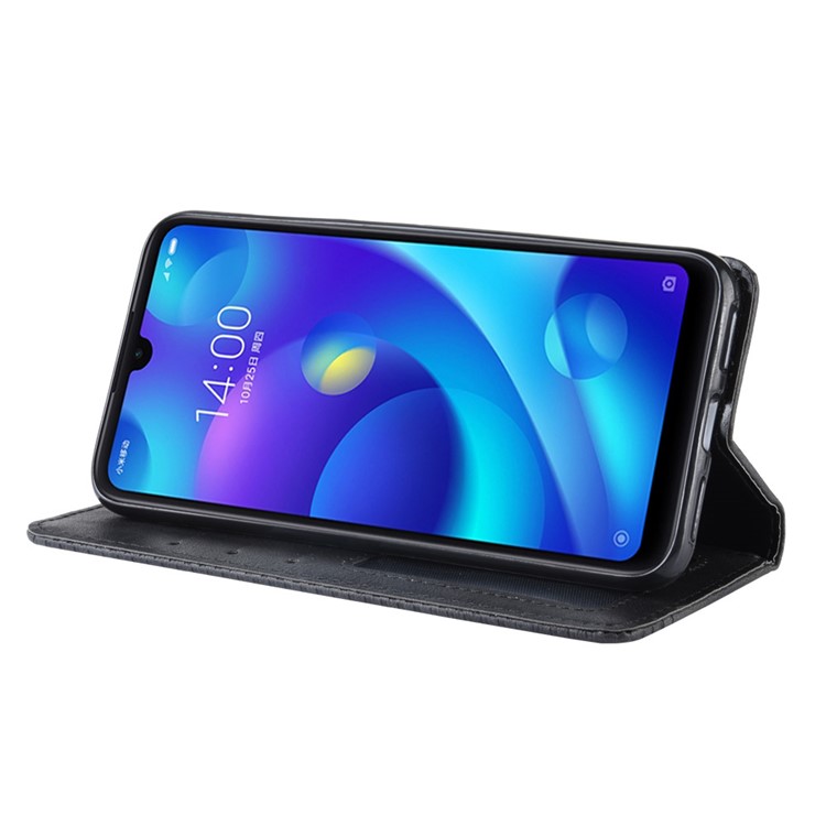 Cáscara De Cuero Auto Absorbida Estilo Vintage Para Xiaomi Redmi 7 - Negro-5