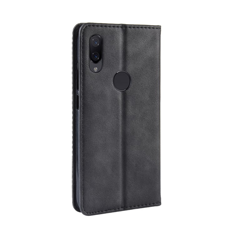 Cáscara De Cuero Auto Absorbida Estilo Vintage Para Xiaomi Redmi 7 - Negro-6