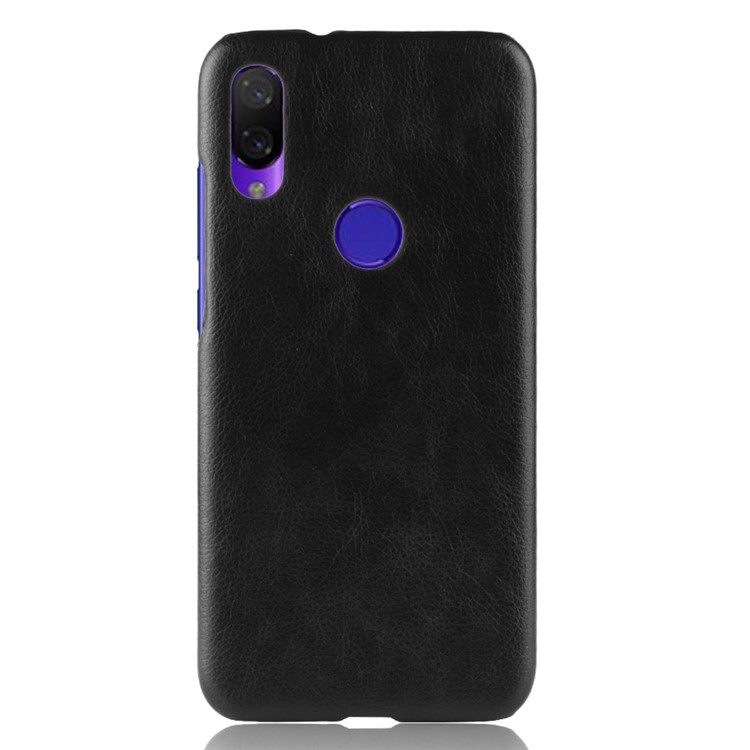 Litchi-Textur PU-Leder PC-Schutzhülle Für Xiaomi Redmi 7 - Schwarz-2