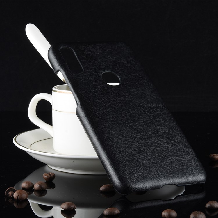 Litchi-Textur PU-Leder PC-Schutzhülle Für Xiaomi Redmi 7 - Schwarz-5