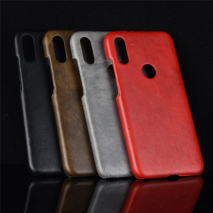 Litchi-Textur PU-Leder PC-Schutzhülle Für Xiaomi Redmi 7 - Schwarz-6