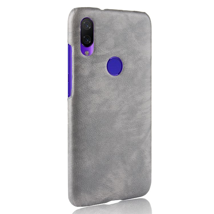 Litchi Texture PU Leather Coated PC Protection Case Cover for Xiaomi Redmi 7 / Redmi Y3 - Grey-3