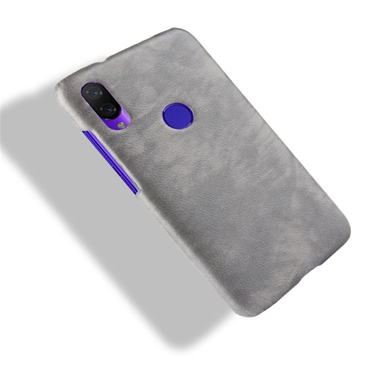 Litchi Texture PU Leather Coated PC Protection Case Cover for Xiaomi Redmi 7 / Redmi Y3 - Grey-4