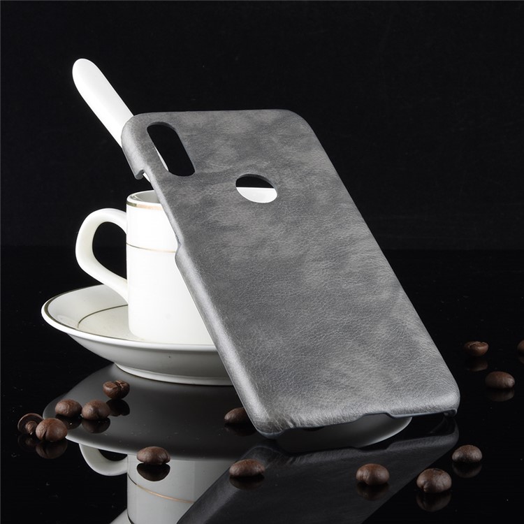 Litchi Texture PU Leather Coated PC Protection Case Cover for Xiaomi Redmi 7 / Redmi Y3 - Grey-5