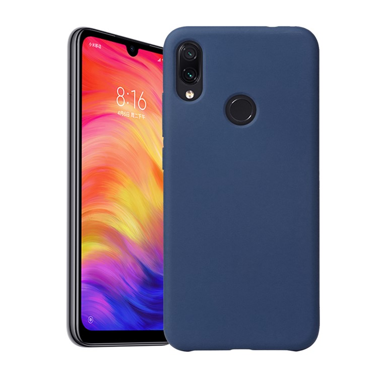 Rubberized Silky Soft TPU Cover for Xiaomi Redmi Note 7S / Note 7 / Note 7 Pro (India) - Dark Blue-1