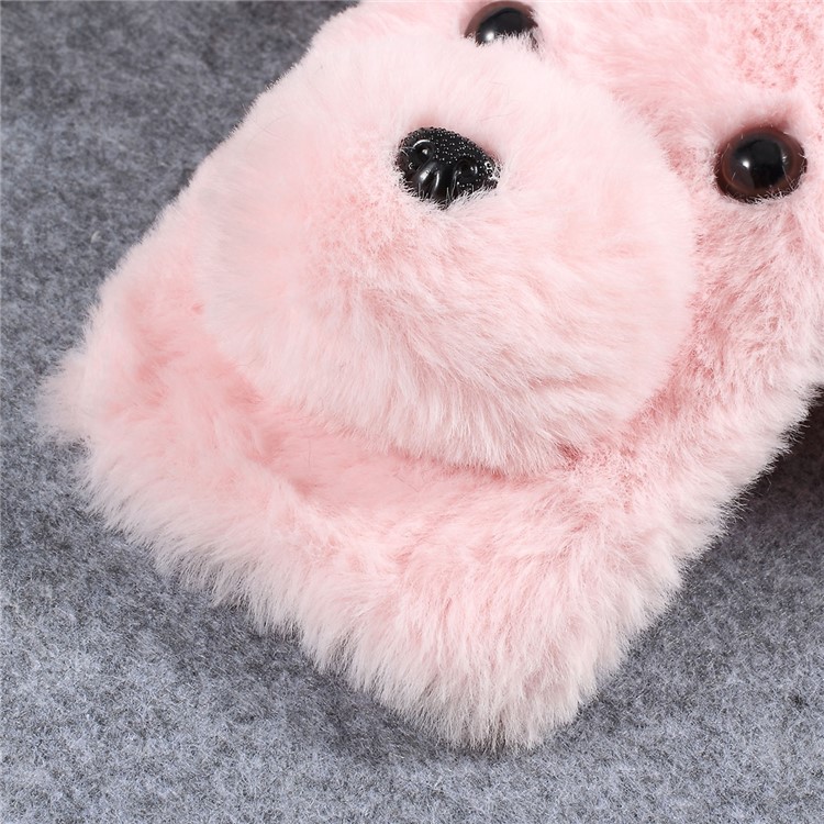 Dog Pattern Fluffy Fur Coated TPU Case for Xiaomi Mi 9 - Pink-5