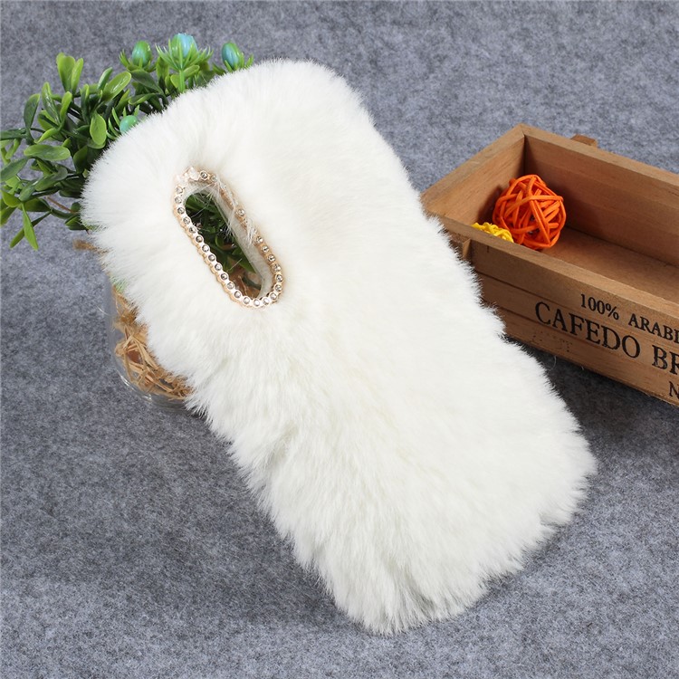 Soft Fur Coated Rhinestone TPU Case for Xiaomi Mi 9 - White-1