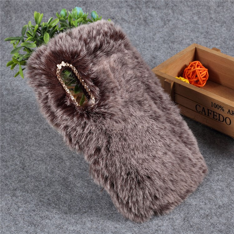Soft Fur Coated Rhinestone TPU Case for Xiaomi Mi 9 - Coffee-1