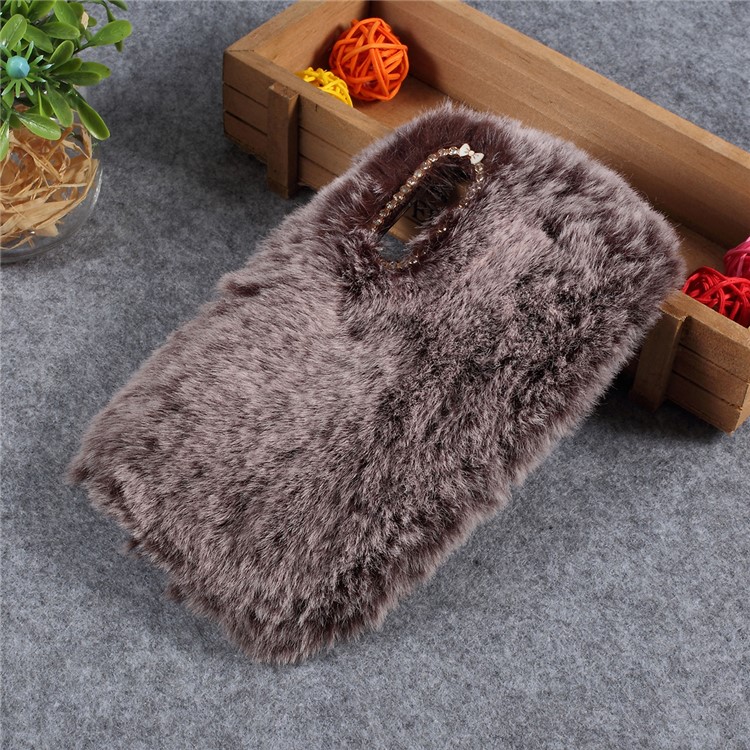 Soft Fur Coated Rhinestone TPU Case for Xiaomi Mi 9 - Coffee-2