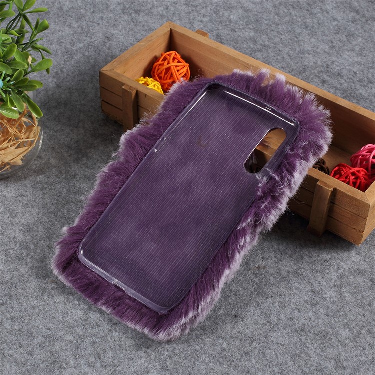 Soft Fur Coated Rhinestone TPU Case for Xiaomi Mi 9 - Purple-2