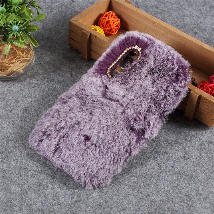 Soft Fur Coated Rhinestone TPU Case for Xiaomi Mi 9 - Purple-3