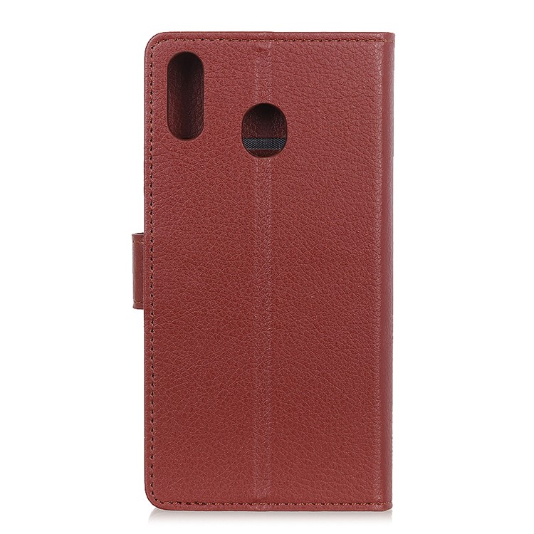 Litchi Skin PU Leather Wallet Case for Xiaomi Redmi 7 / Redmi Y3 - Brown-2