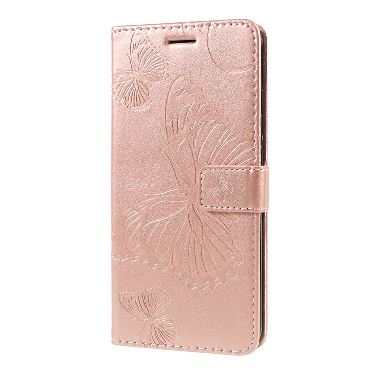 Imprint Butterfly Leather Wallet Case for Xiaomi Redmi Note 7S / Note 7 / Note 7 Pro (India) - Rose Gold-6