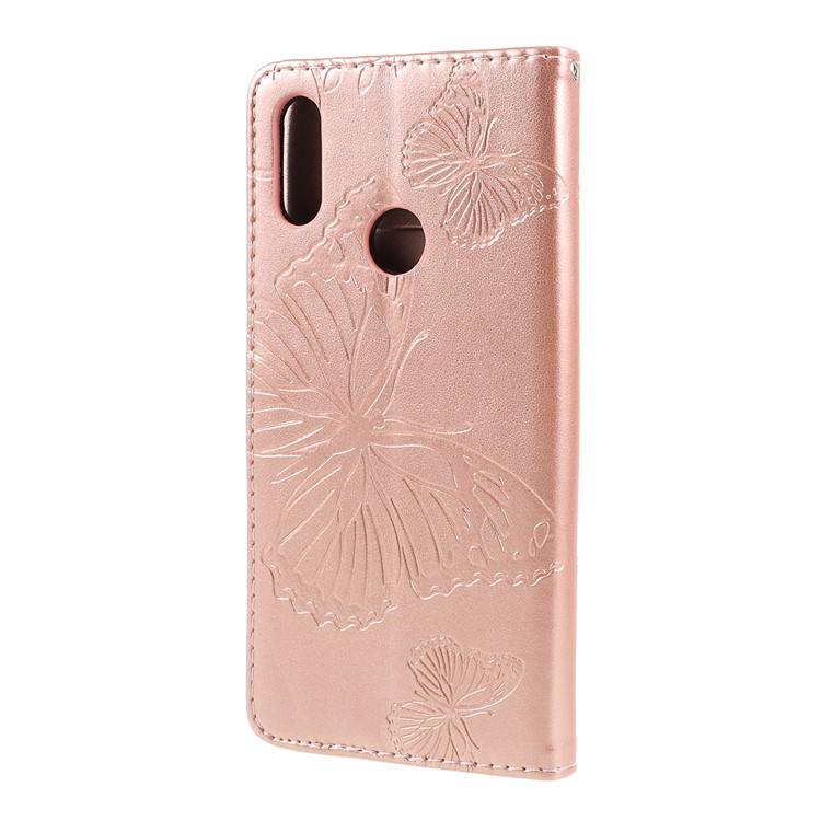 Imprint Butterfly Leather Wallet Case for Xiaomi Redmi Note 7S / Note 7 / Note 7 Pro (India) - Rose Gold-7