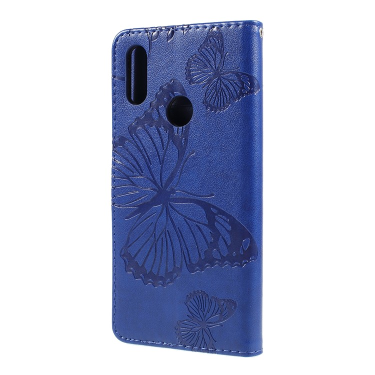 Imprint Butterfly Leather Wallet Case for Xiaomi Redmi Note 7S / Note 7 / Note 7 Pro (India) - Blue-7